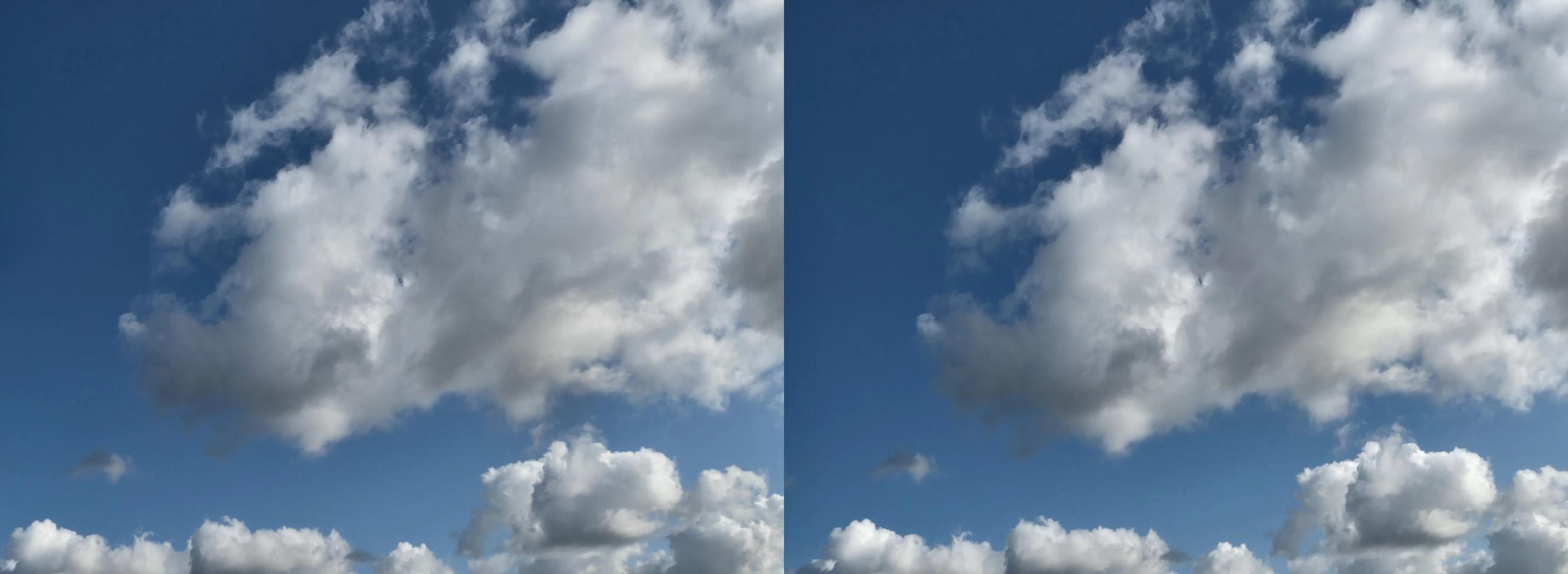 Hyperstereo of clouds