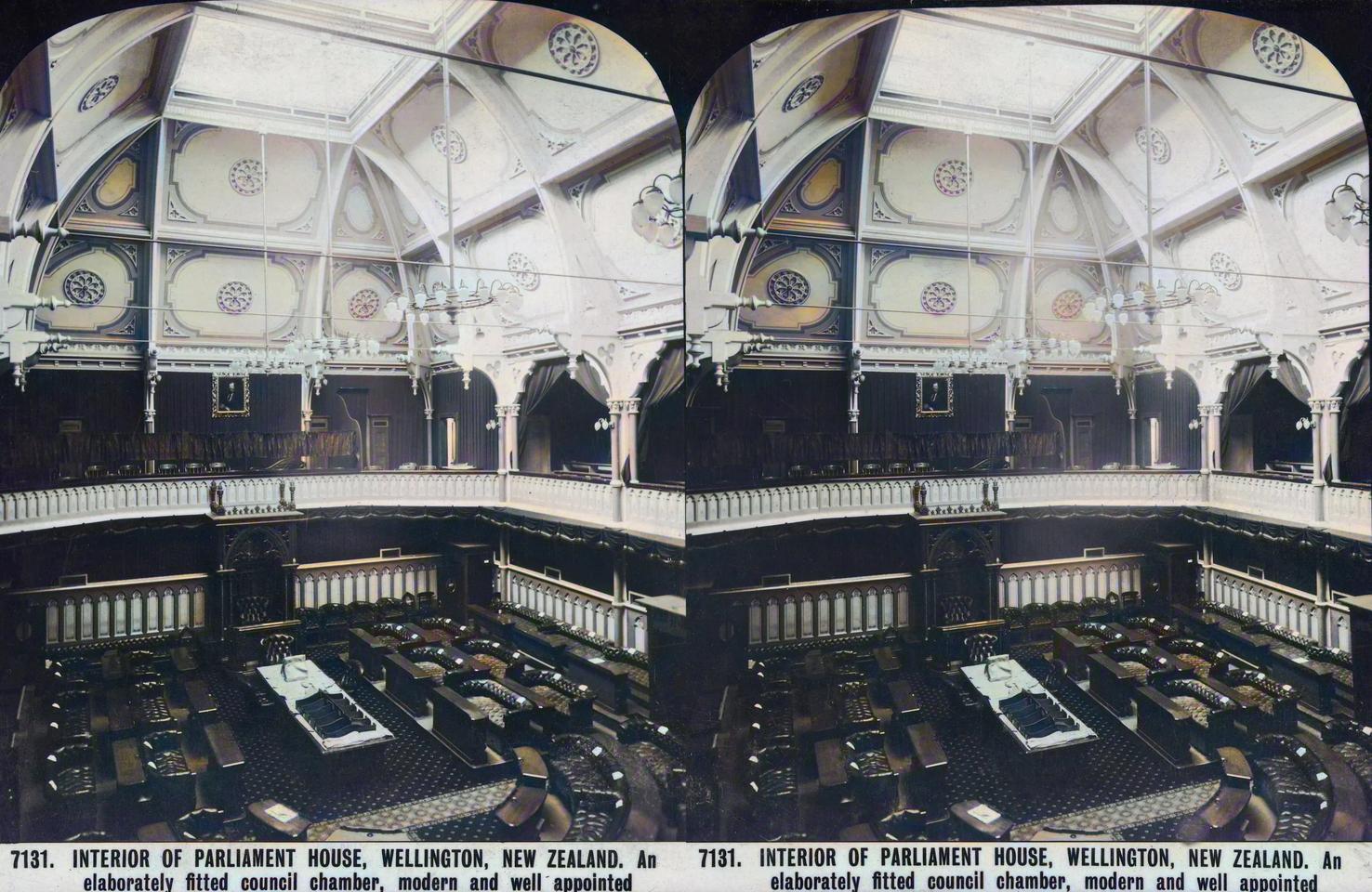 Interior of (old) Parliament House, Wellington NZ circa 1900