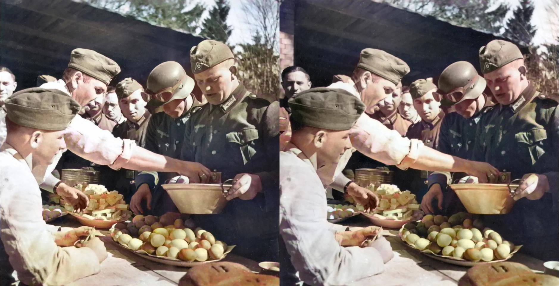 065 - German troups being served eggs