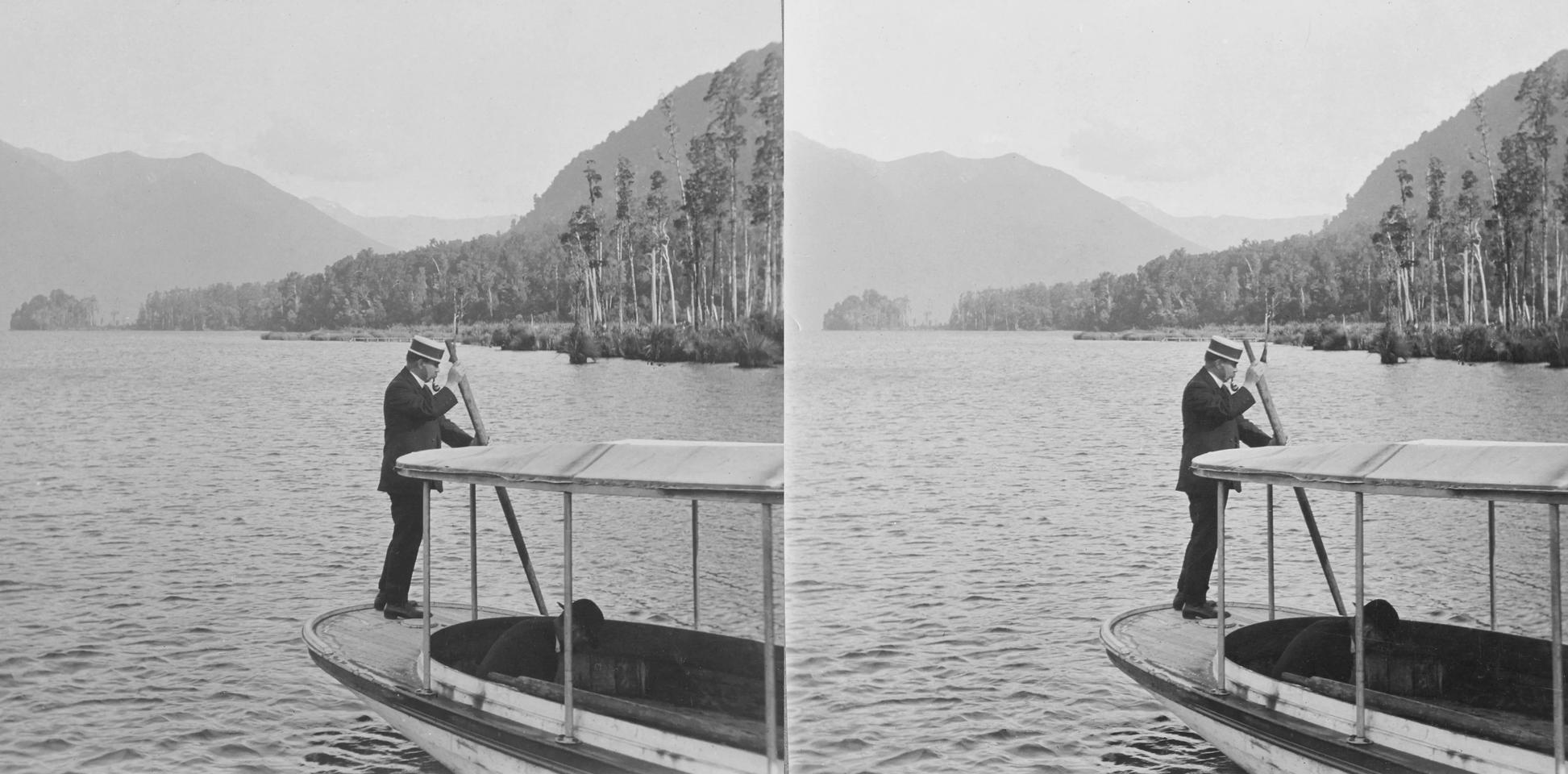On Lake Brunner, circa 1906.