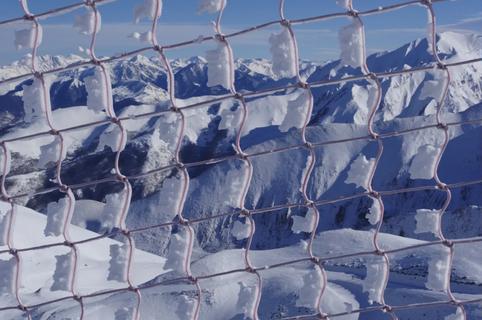 Snowy net in the Pyrenees