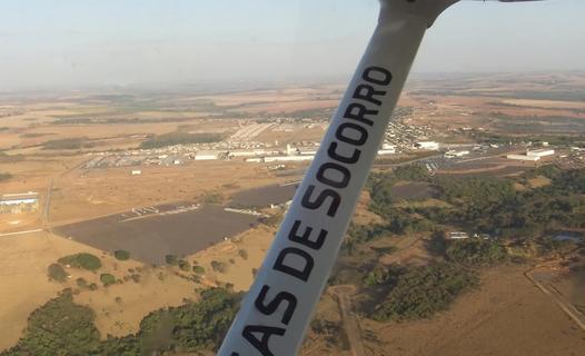 Flying over the city of Anápolis - GO (Brazil).
