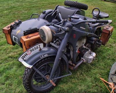 Collings Foundation WORLD WAR II Re-enactment German Motorcycle & Sidecar