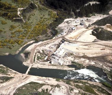 Aerial dam site.