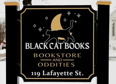 Black Cat Book Sign
