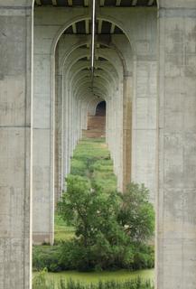 Under the I-480 Bridge in the Cuyahoga Valley National Park